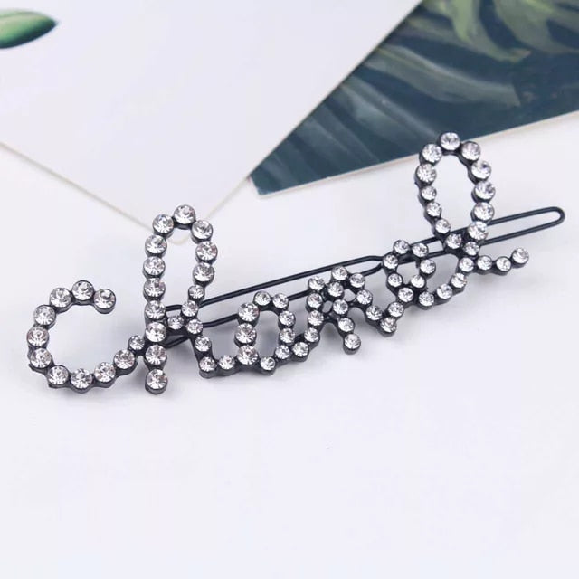 Girls-Chanel Lettering- Rhinestone Hair Clip