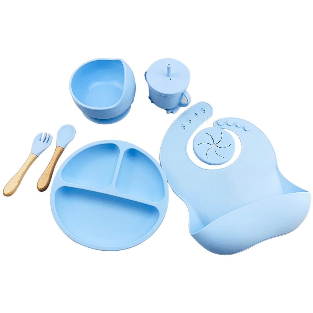 6pc Silicone Tableware Set Baby Feeding BPA Free