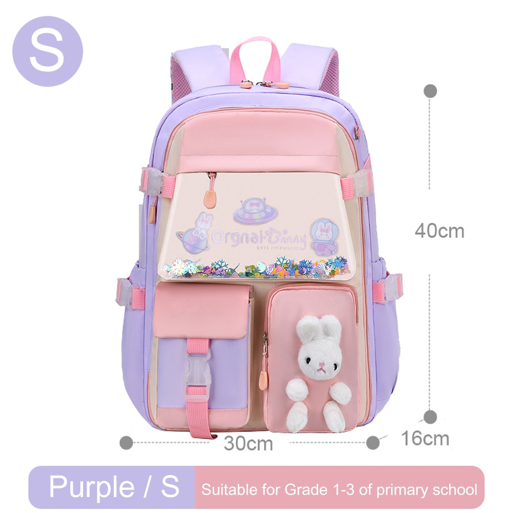 Girls Large Backpack Multi Pockets School Bag