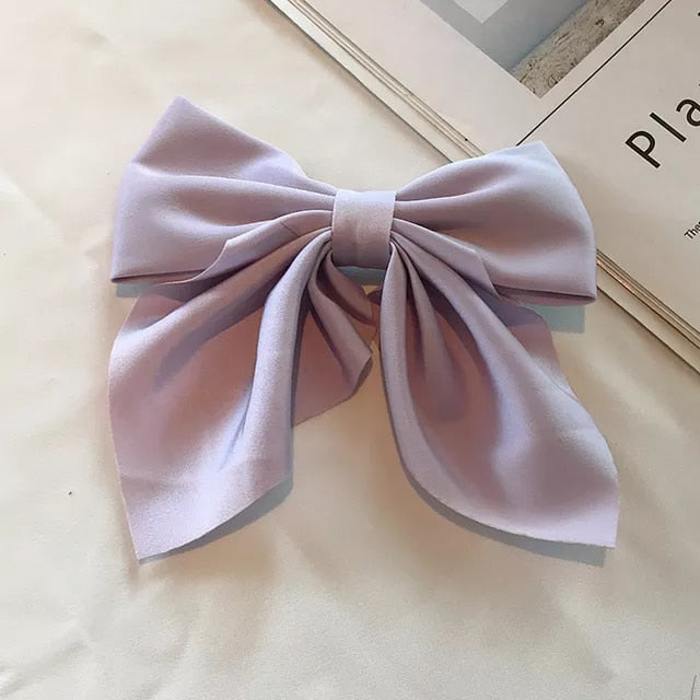 Long Ribbon Hairpin Bows-Knotted Chiffon 27 Colors