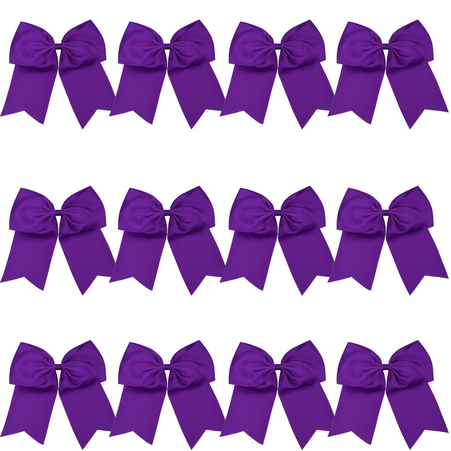 CELLOT 12pc Large Cheerleading Bow Elastic Hair Band