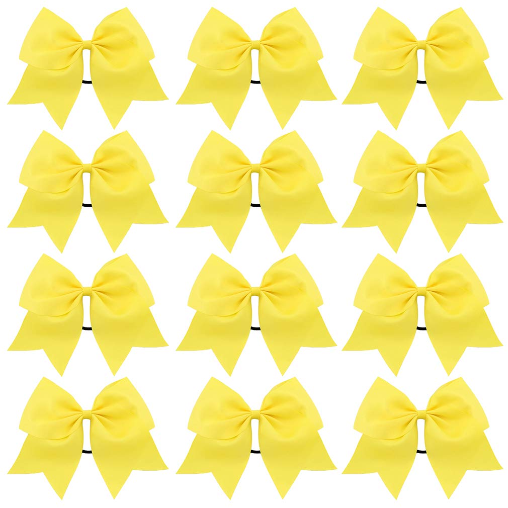 CELLOT 12pc Large Cheerleading Bow Elastic Hair Band