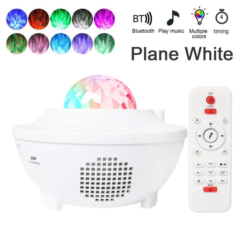 LED Star Galaxy Projector Starry Sky Night Light Bluetooth-Speaker