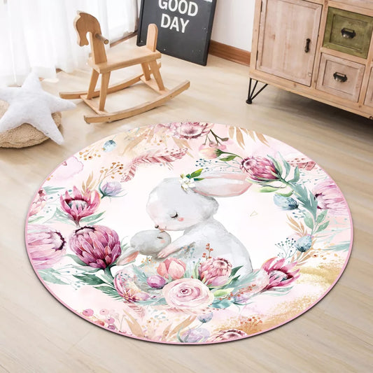 Non-slip Round Washable Large Area Rugs-Printed Carpet