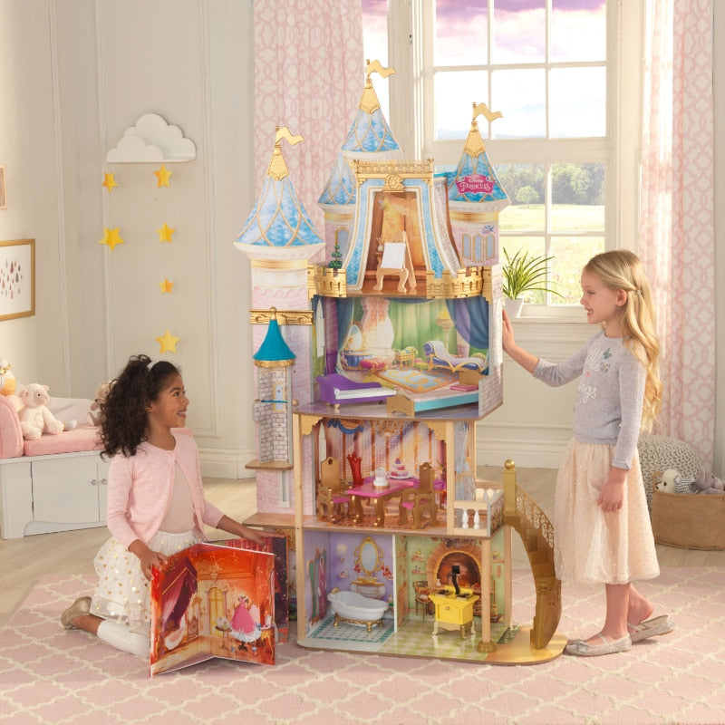 KidKraft a Four-Level Magical Castle Wooden Dollhouse with Accessories