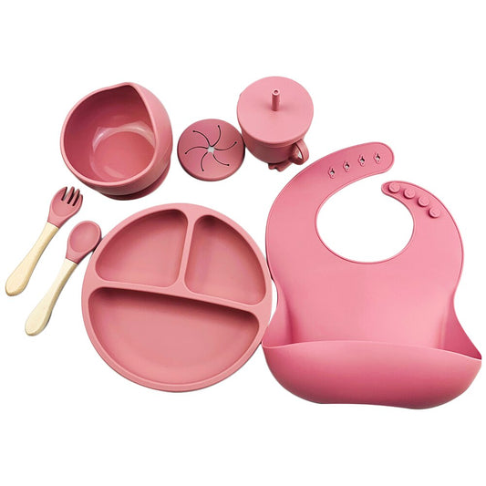 6pc Silicone Tableware Set Baby Feeding BPA Free