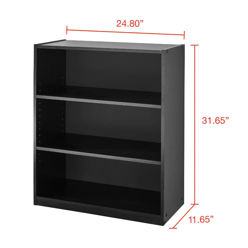 Mainstays 3-Shelf Bookcase w/ Adjustable Shelves