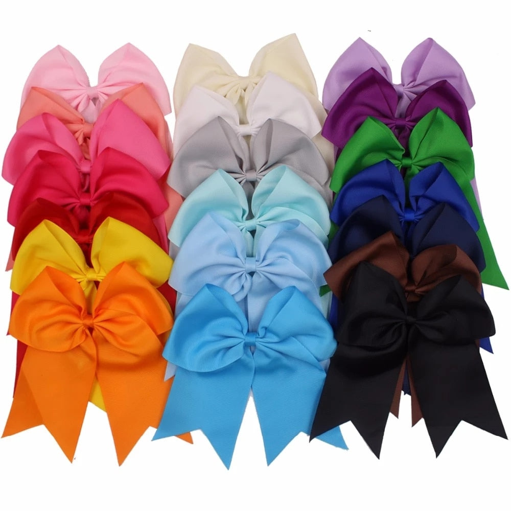 CELLOT 12pc Large Cheerleading Bow Elastic Hair Band