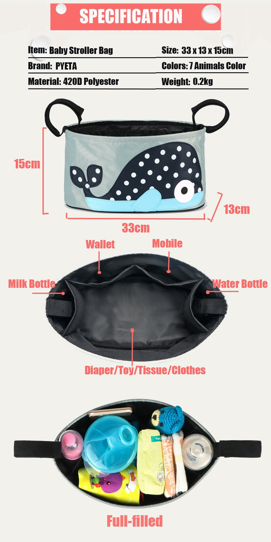 Baby Stroller Organizer Bag