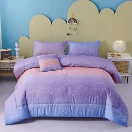 6pcs  Gradient Glitter Lightweight Comforter Sets Ultra Soft