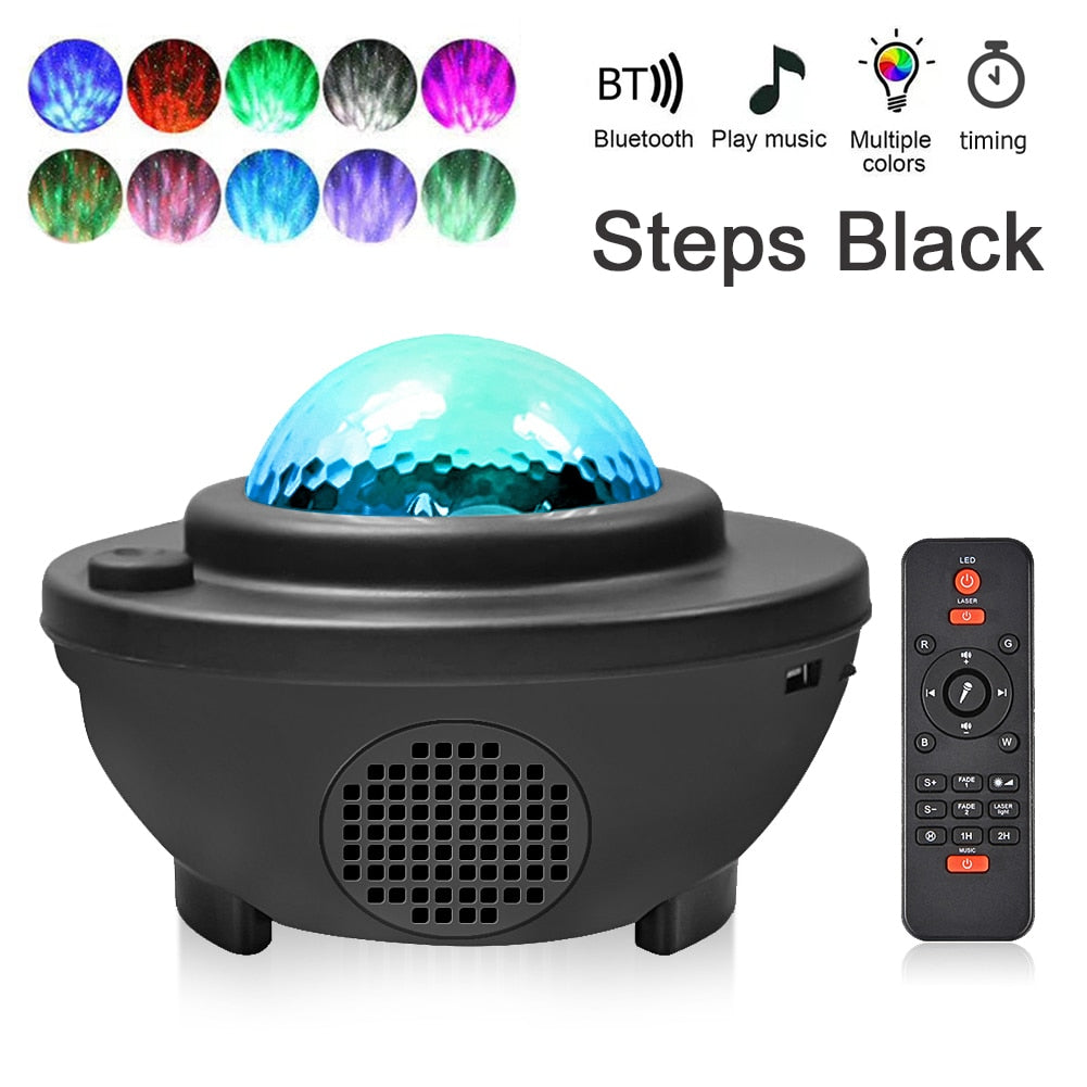 LED Star Galaxy Projector Starry Sky Night Light Bluetooth-Speaker