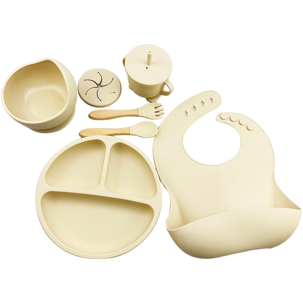 6pc Silicone Tableware Set Baby Feeding BPA Free