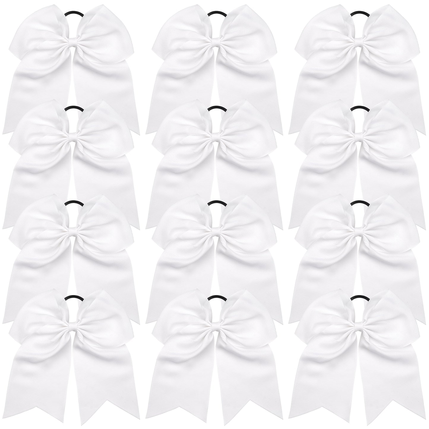 CELLOT 12pc Large Cheerleading Bow Elastic Hair Band