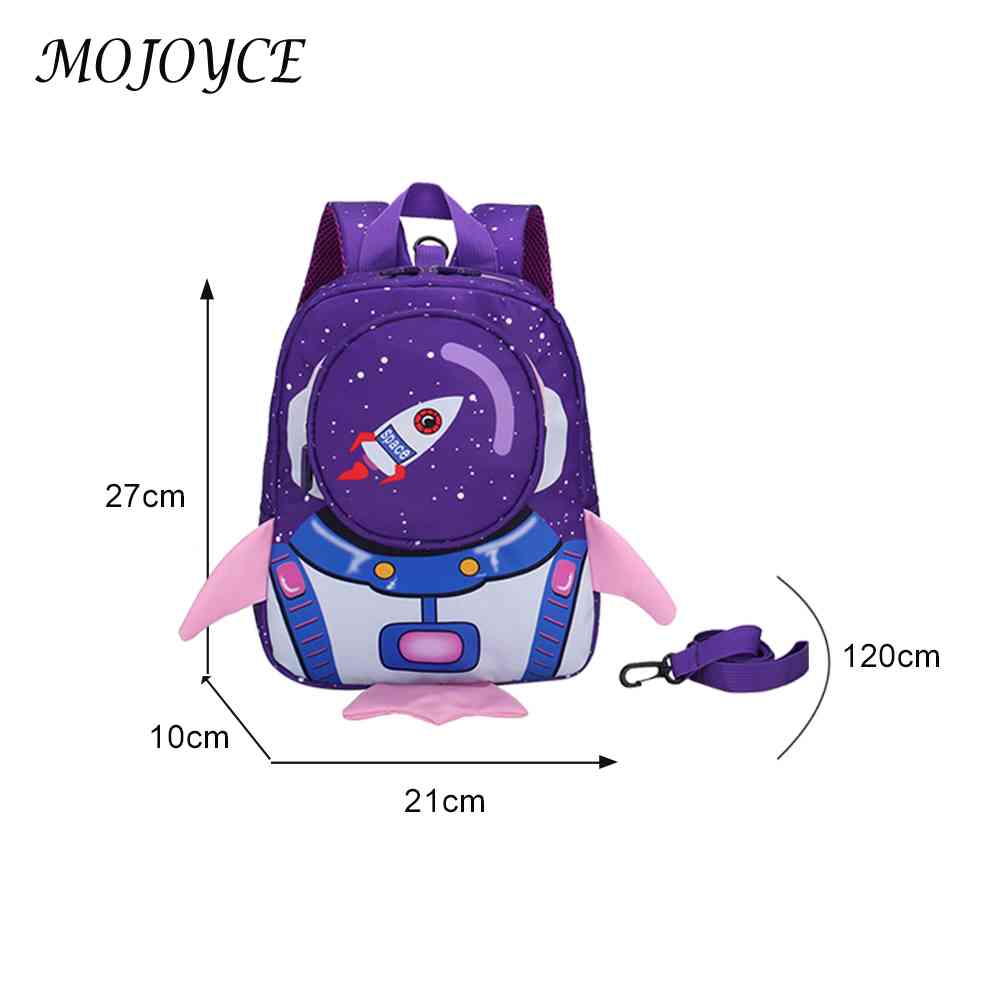 Kids Cartoon Backpack 3D  Anti-loss Traction Rope