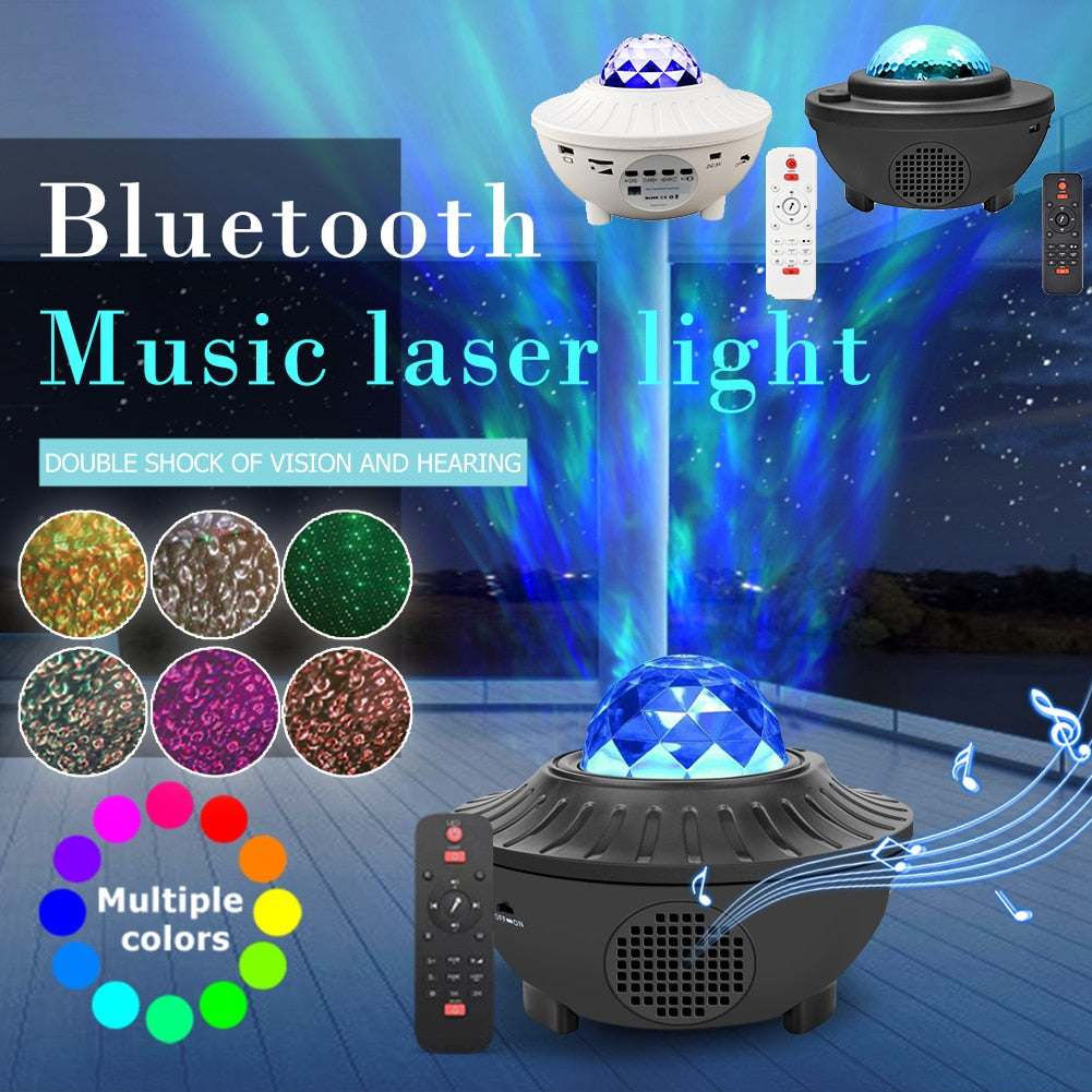 LED Star Galaxy Projector Starry Sky Night Light Bluetooth-Speaker