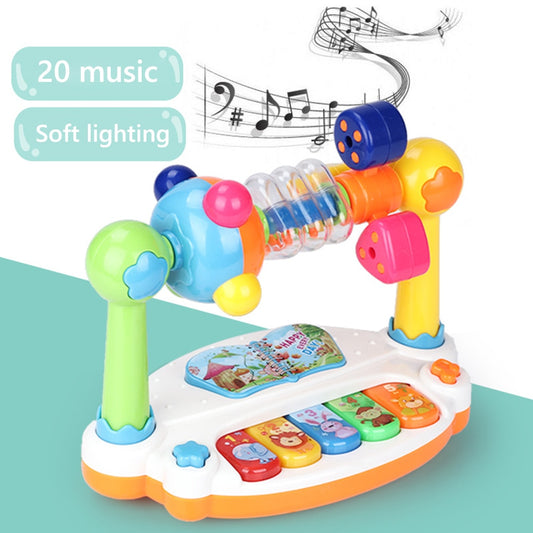 Baby Mini Rotating Music Piano w/ Light Sound-Teaching Aid