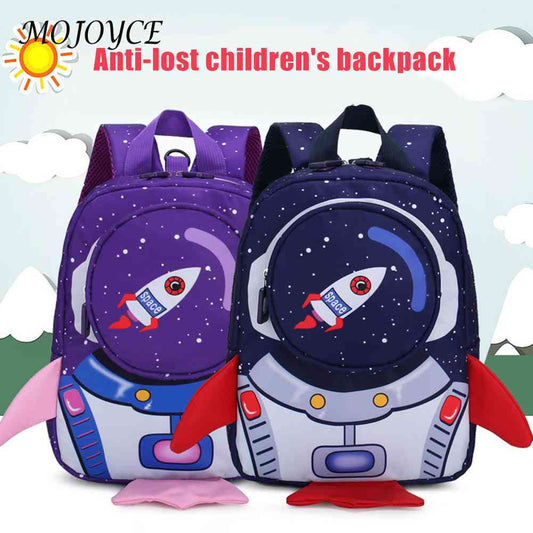 Kids Cartoon Backpack 3D  Anti-loss Traction Rope