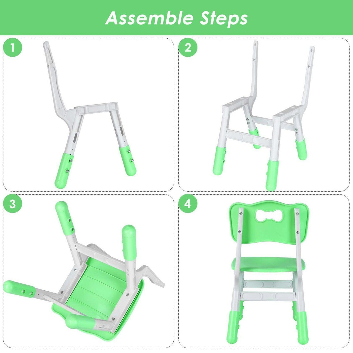 Kids Table and 4 Chair Set -Height Adjustable