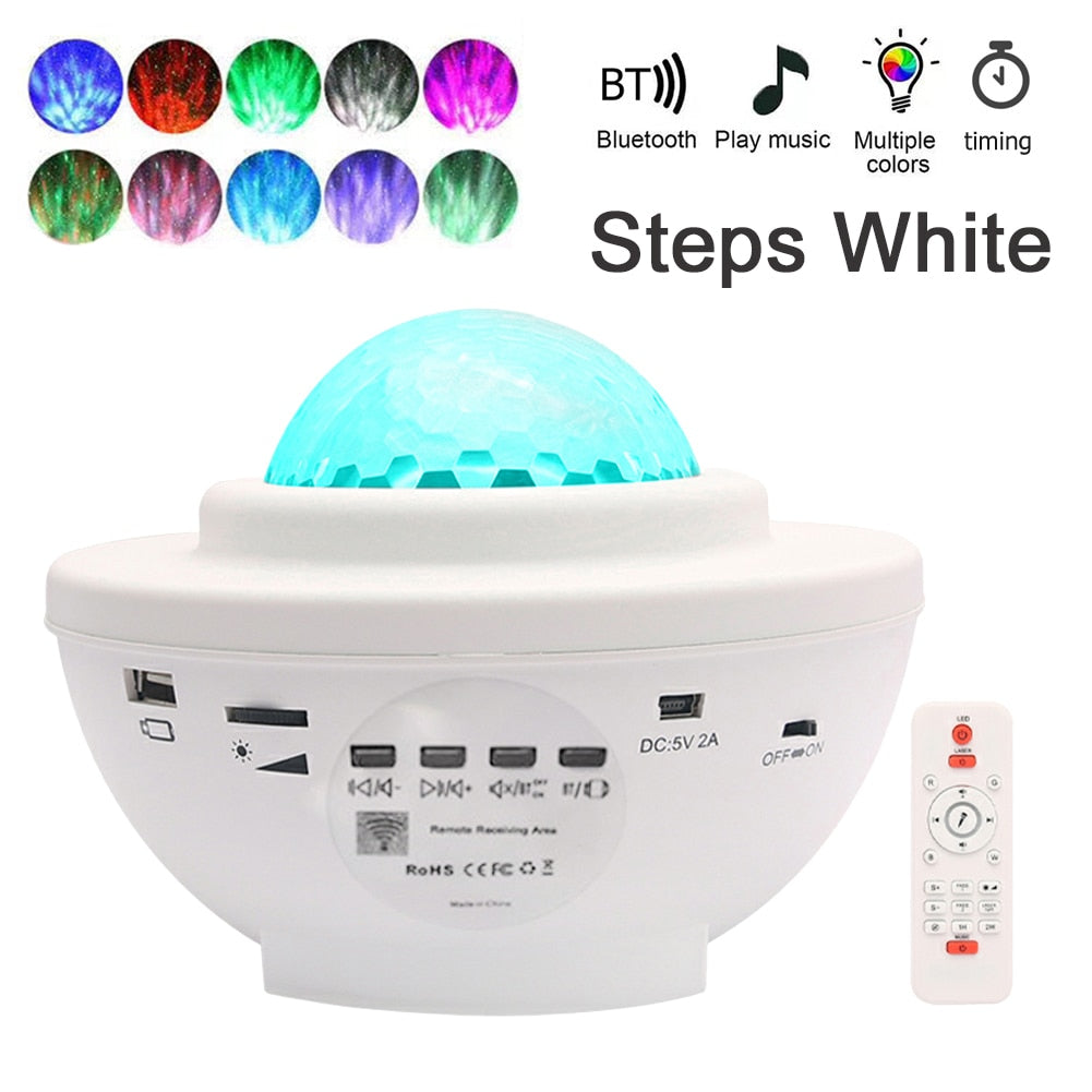 LED Star Galaxy Projector Starry Sky Night Light Bluetooth-Speaker