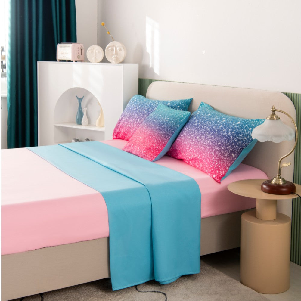 6pcs  Gradient Glitter Lightweight Comforter Sets Ultra Soft