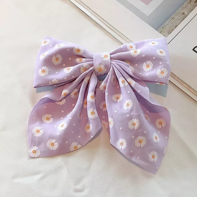 Long Ribbon Hairpin Bows-Knotted Chiffon 27 Colors