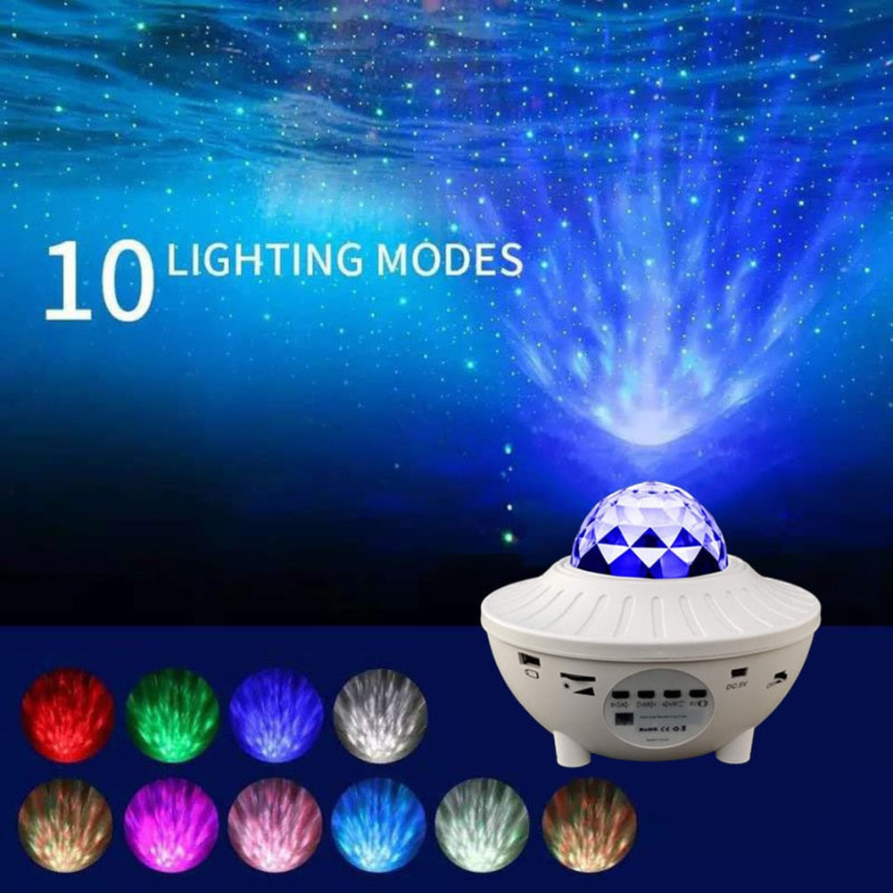 LED Star Galaxy Projector Starry Sky Night Light Bluetooth-Speaker