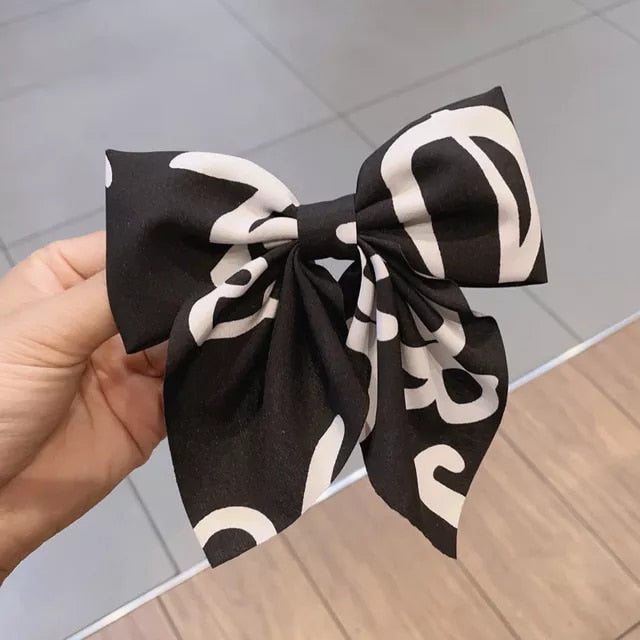 Long Ribbon Hairpin Bows-Knotted Chiffon 27 Colors