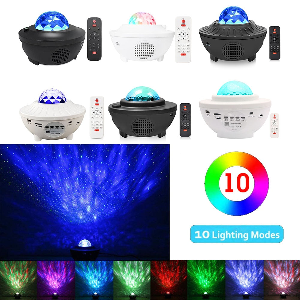 LED Star Galaxy Projector Starry Sky Night Light Bluetooth-Speaker