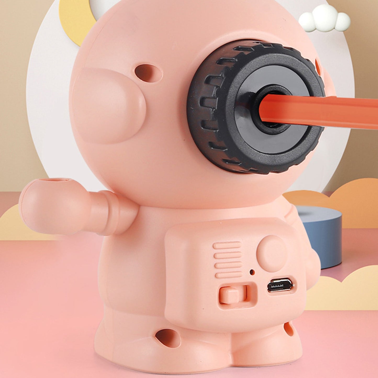 LED Night Light-Pencil Sharpening Astronaut Gradient Lighting 2 Gears Dimmable USB Charging