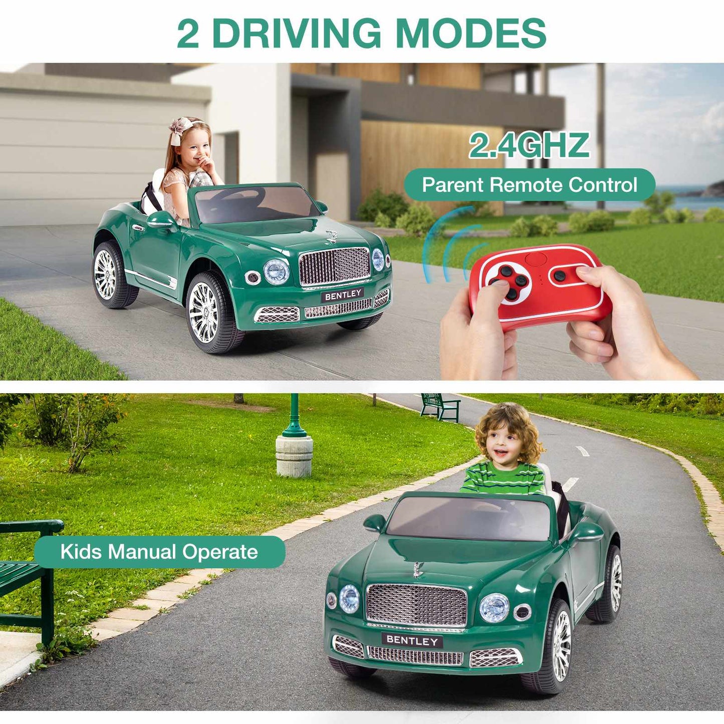 Kimbosmart 12V Electric Ride on Bently Car w/Remote