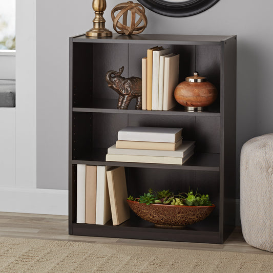 Mainstays 3-Shelf Bookcase w/ Adjustable Shelves